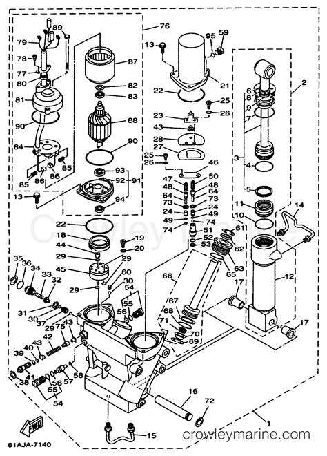 Remove the rod, piston and end cap assembly from the cylinder of the <b>trim</b> and. . Yamaha tilt and trim parts diagram